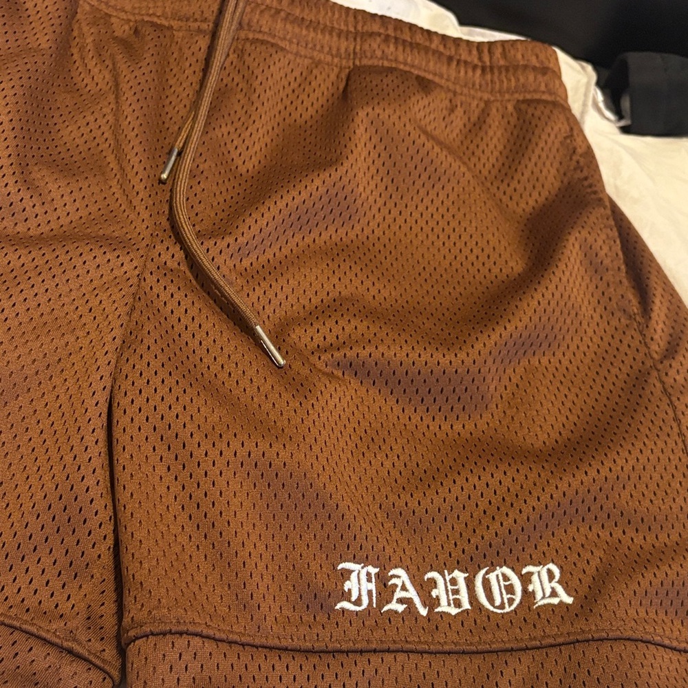 Men's Brown Mesh Athletic Shorts